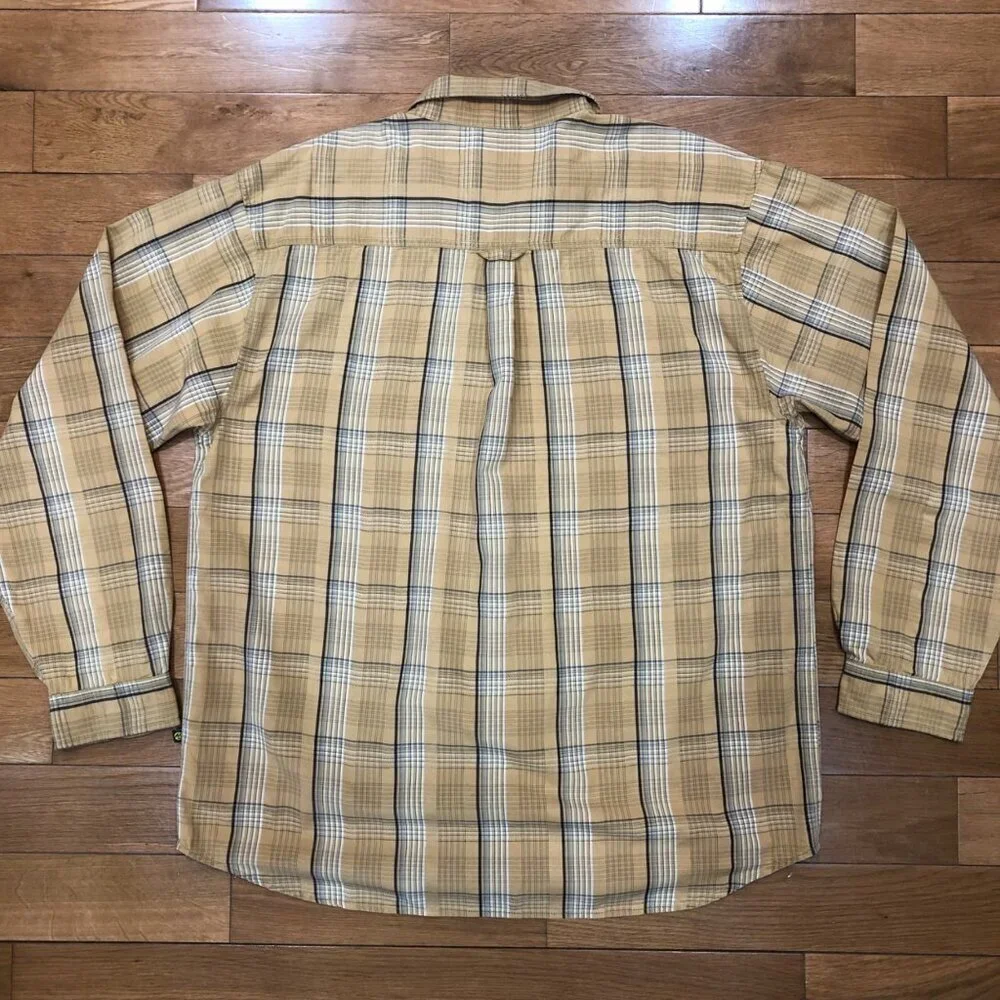 The North Face A5 Series 100% Cotton Long Sleeve Button Front Brown Shirt Sz L